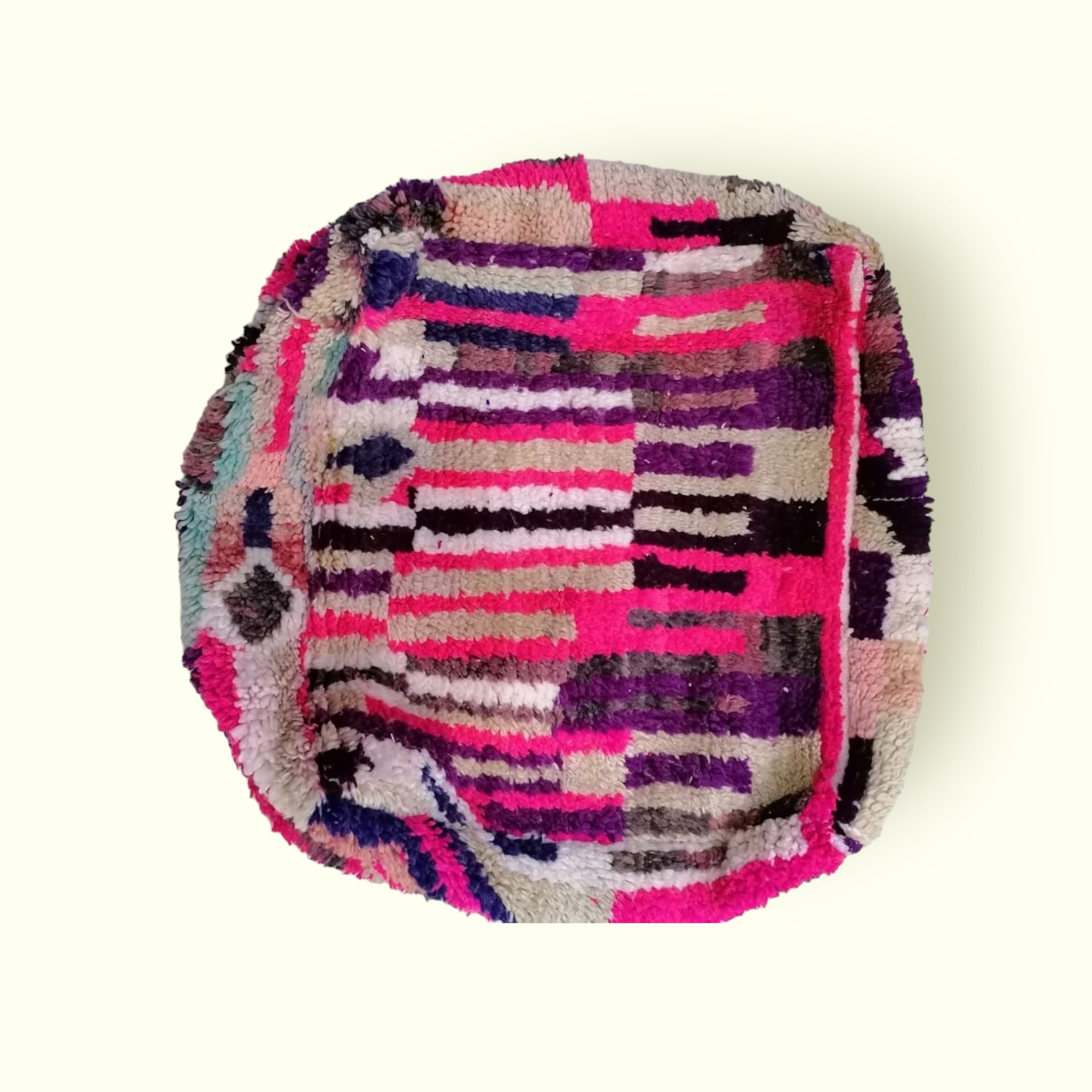 Handcrafted Wool Moroccan Pouf – Stylish & Versatile Home Décor