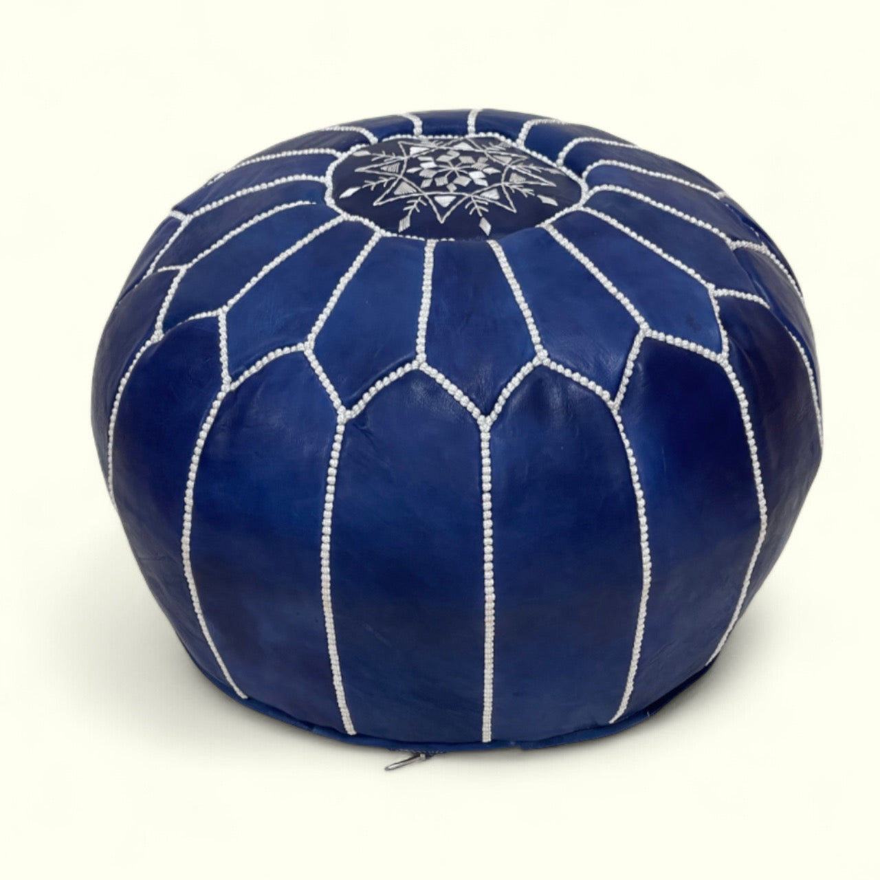 Handcrafted Leather Moroccan Pouf – Stylish & Versatile Home Décor